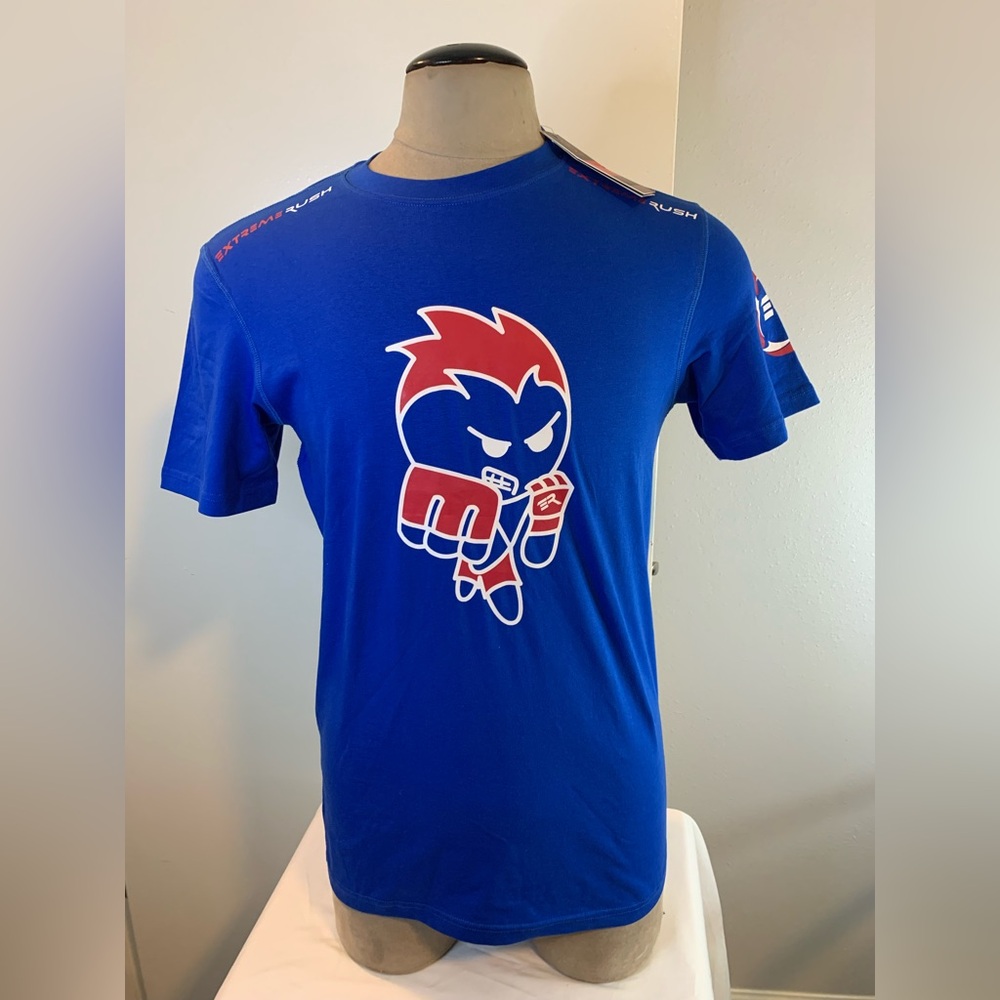 EXTREME RUSH. Blue Graphic T-Shirt.         Size M